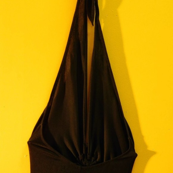 Vintage Retro 1980's Black Halter Jumpsuit - Picture 7 of 8